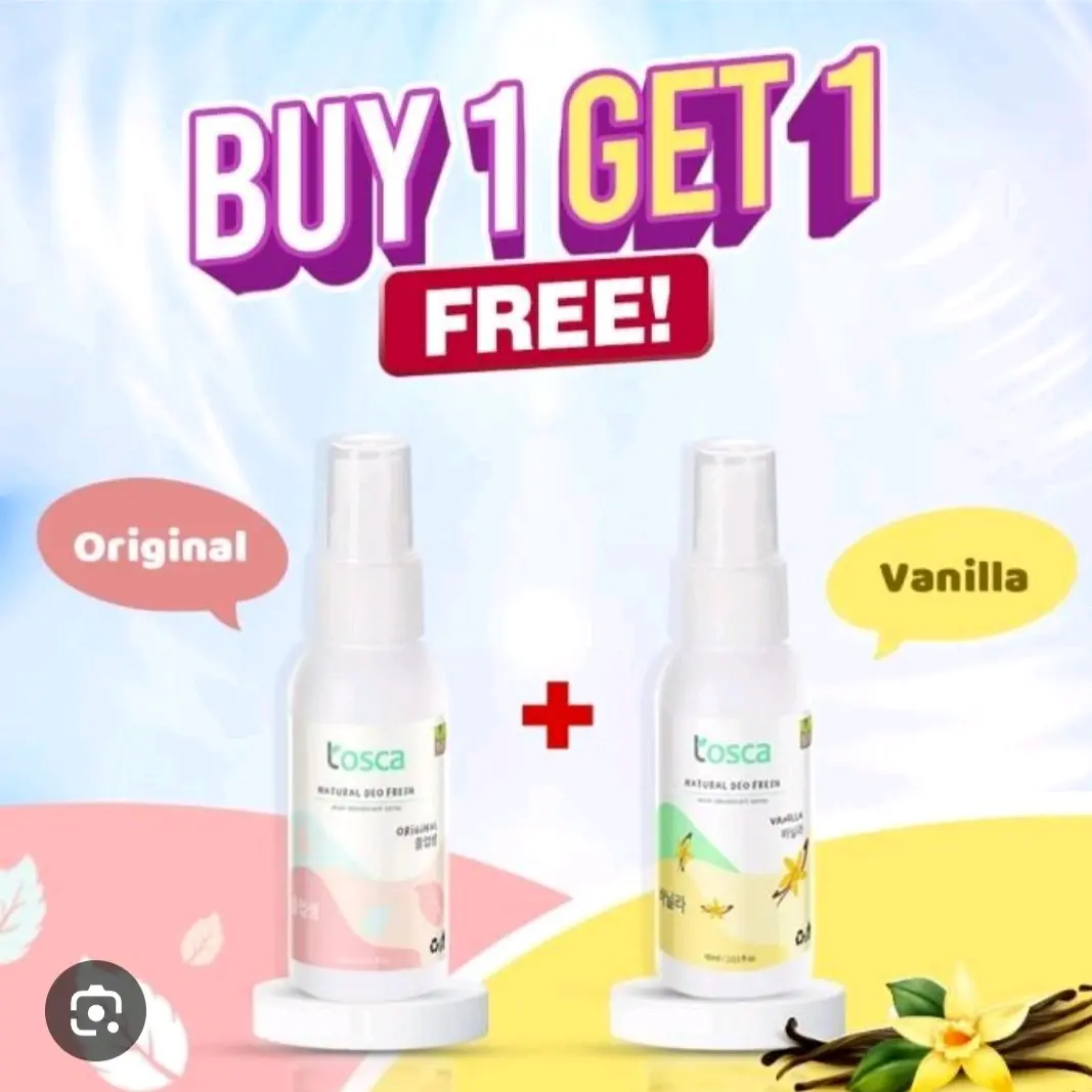 Buy 1 Get 1 Free Natural Deodorant Tawas Tosca Spray 100ml - Menghilangkan Bau Badan dan Wangi Segar Tahan Lama