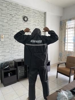 Product Review of COMOTO Oxford Cloth Raincoat Motorcycle Rainsuit Rain Coat Jacket Suit Baju Hujan (Coat + Pants) FREE ECO BAG POUCH BAG Waterproof Waterproof Children from F**💐 0