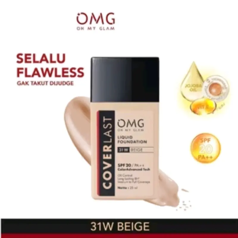 OMG Coverlast Liquid foundation SPF 20 PA++ 20 ml / Alas bedak / oil control Long lasting BPOM 5