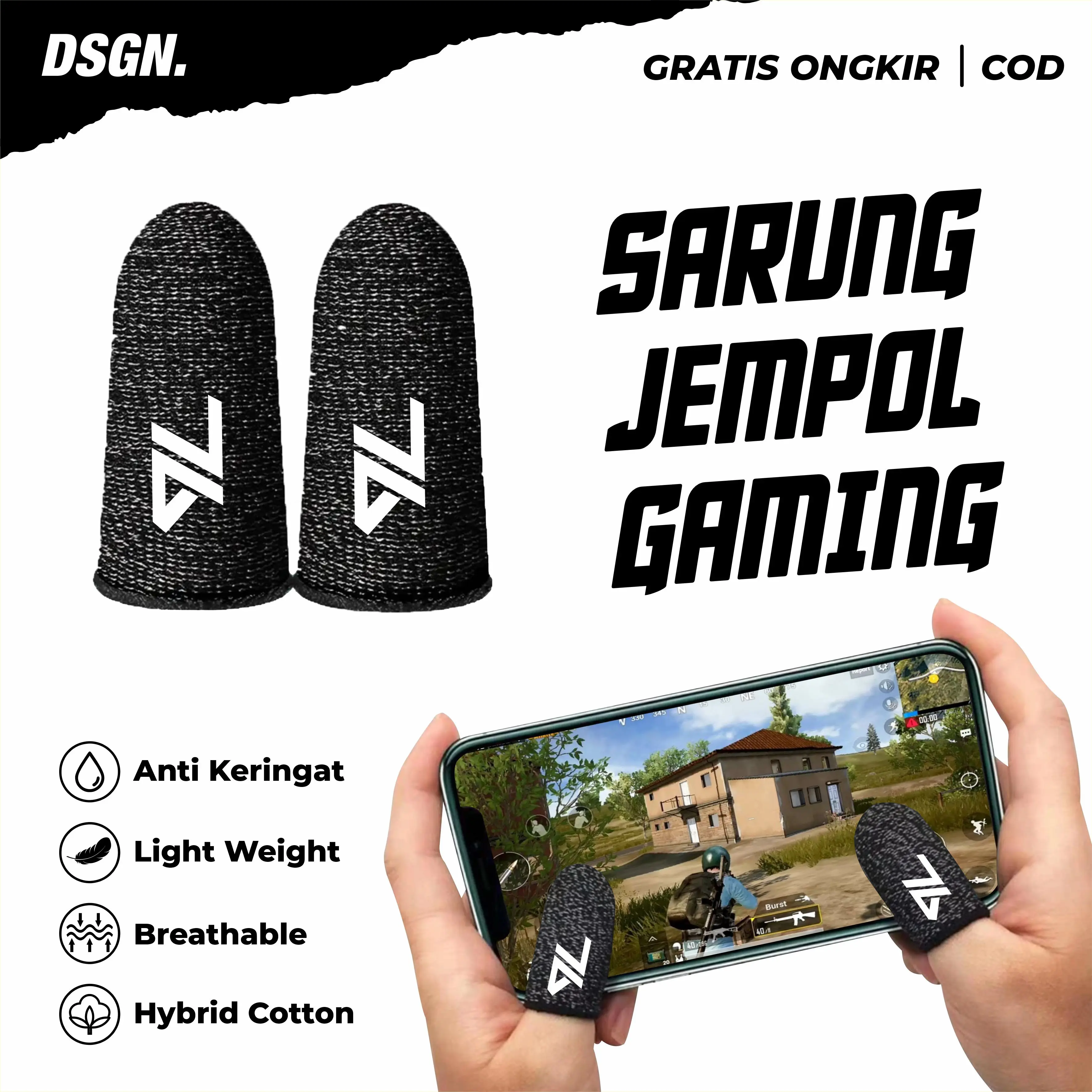 COD BLACKLIST SEPASANG SARUNG JEMPOL FF PUBG GAMING PREMIUM ANTI KERINGAT Accessories
