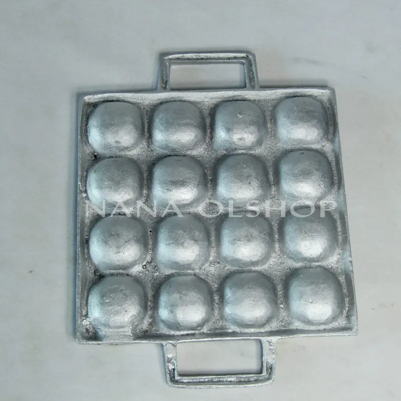 Cetakan Kue Takoyaki mini 16 Lubang/Cetakan Takoyaki Bola Telur Puyuh Goreng Bulat Isi 16 Lubang aluminium kitchenware 3