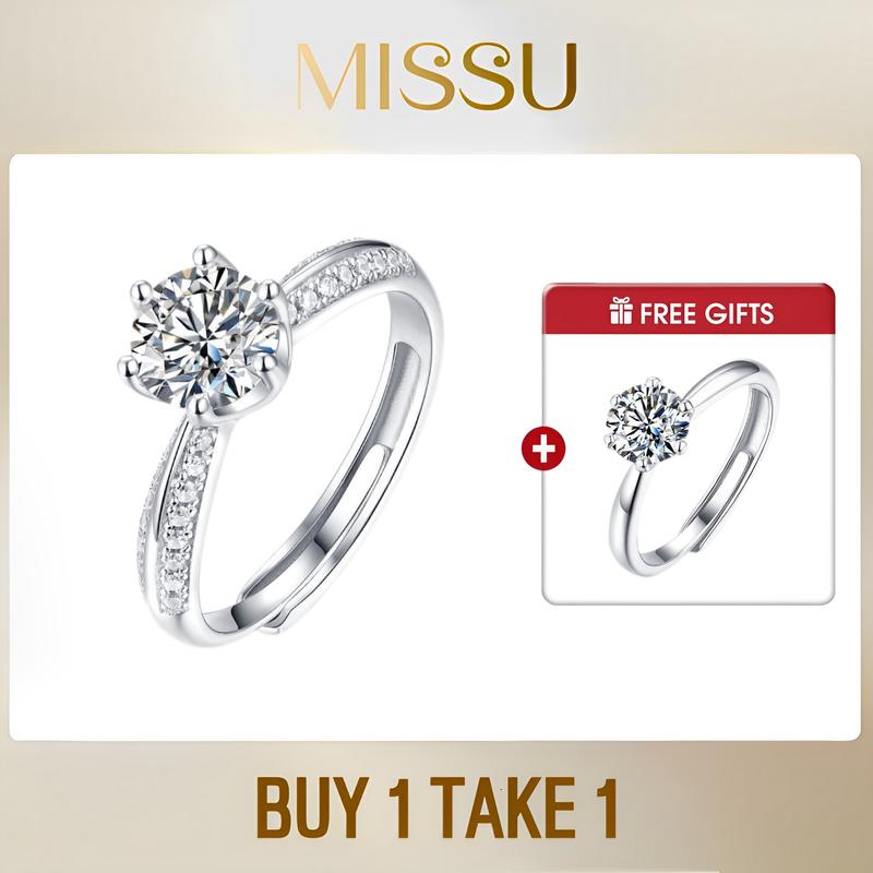 Product Introduction of [BUY 1 TAKE 1] Missu Shiny Band Promise Ring+Free 6 Claw Promise Ring Accessories for Women #RS012 B1T1 21