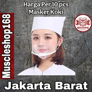 10 Pcs - Masker Transparan Plastik Mulut Sanitary Mask Restoran MUA Pabrik Face Shield Penutup Mulut Dapur Koki