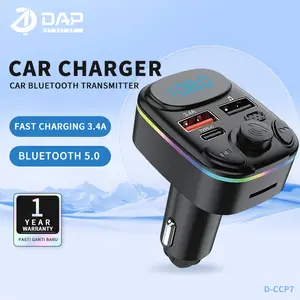 DAP Car Charger Mobil USB Fast charging 4-in-1 USB & Type-C 3.4A For Iphone OPPO Xiaomi Samsung  D-CCP7 - Garansi 1 Tahun
