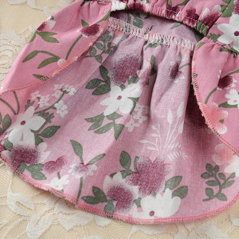 Summer Pet Dress Flowers Printing Ribbon Clothes Puppy Dogs Cats Princess Dress Summer Pet Cat Fair Maiden Skirt #426560 4