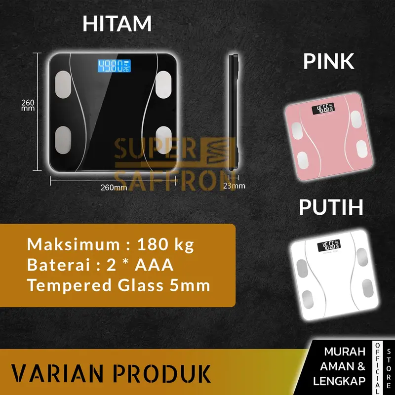 WEWANT Timbangan Bluetooth Badan Digital Smart Scale Glass Body Fat BMI Aplikasi 4