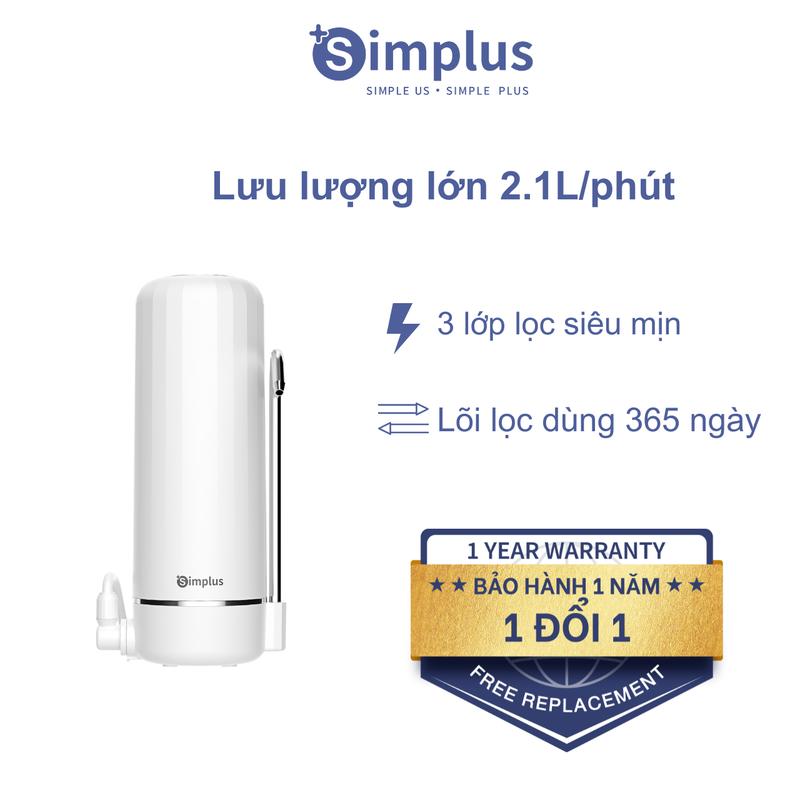 SimplusVN Máy lọc nước Simplus Lọc siêu vi uống trực tiếp Lắp vòi tại bếp 2 chế độ nước, diệt khuẩn khử clo Dùng cho nhà bếp, phòng tắm JSQH006,Bảo Hành 1 Năm Chỉ Đổi Không Sửa