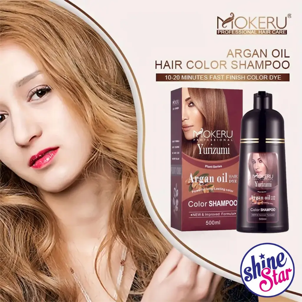 Original Mokeru Yurizumi Shampoo Argan Oil Sampo Pewarna Rambut Penghilang Uban