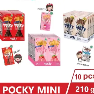 Glico Pocky Mini Pack Isi 10 Pcs Untung Dijual Lagi  Biskuit Cookies Jajanan Cemilan Snacks Food Coklat
