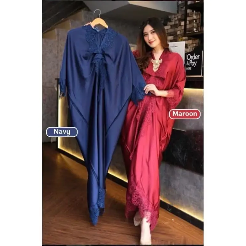 Kaftan polos satin velvet premium Wanita- Kaftan pesta, kondangan 5
