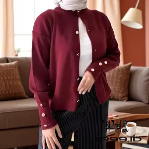 TR99 Inara Cardigan [Cardy Basic Lengan Panjang Kancing Emas] Knitwear Kardigan Rajut Polos Wanita Casual
