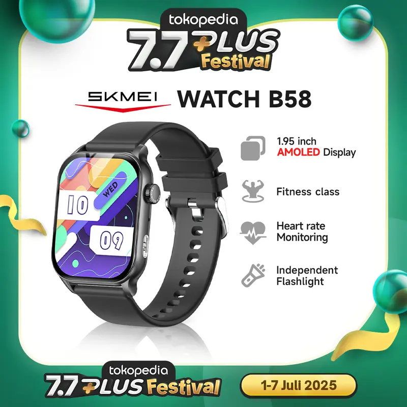 SKMEI B58 Jam pinta | Smartwatch wanita | AMOLED display | waterproof IP67 | Wireless Bluetooth phone call | Pengisian Daya Praktis | oksigen darah olahraga fitness | Fitur Khusus Wanita 0