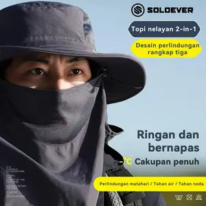 SOLOEVER Hiking Bucket Hat for Men & Women, Waterproof Parachute Fabric Topi Hiking , Outdoor Anti-UV Unisex Hat with Windproof Cable, Stable for Cycling – Pria