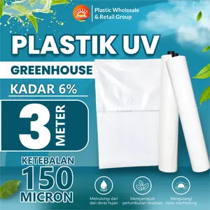 Plastik UV Greenhouse Tebal 150 Micron 6% Lebar 3 Meter (Lebar terbuka/ 1 Lapis)