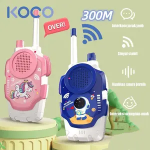 KOCO TOYS Walkie Talkie Nirkabel Anak Jarak Jauh300 Meter Edukasi Mainan Telepon 2pcs HadiahAnak-anak Desain Cerah Suara Jernih BisaBermain Peran lmajinatif