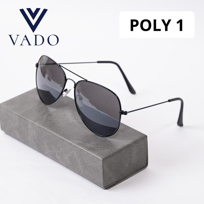  POLY 1  TRÒNG POLAROID KO PHẢI THỦY TINH  - Mắt kính râm thời trang nam gọng kim loại đi biển đi chơi đi đường - VADO 
