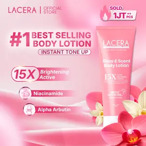 [GLOW SCENT Whitening Body lotion 250Gram] LACERA Glow & Scent Body Lotion 15X Pencerah Tubuh dengan Niacinamide & UV Protection 250gram