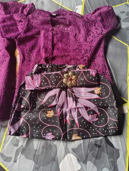Product Review of Setelan Kebaya anak  kutubaru Rok span pendek Bahan Brokat lembut Fashion from @**3 0