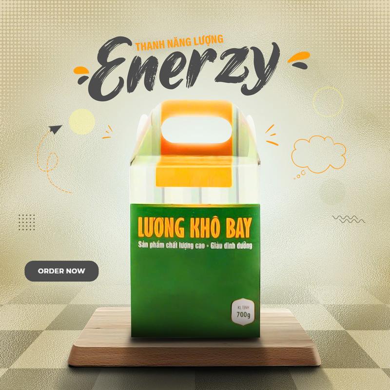 (700gr) Lương khô bay vị dinh dưỡng 1 hộp có 10 gói mỗi gói 2 thanh tổng 20 thanh. Hộp 700gr