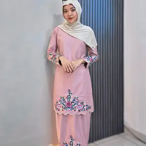 One Set kurung Melayu Kalisa Toyobo Bordir SetRok Malay Terbaru Baju Kurung Kondangan Seragaman