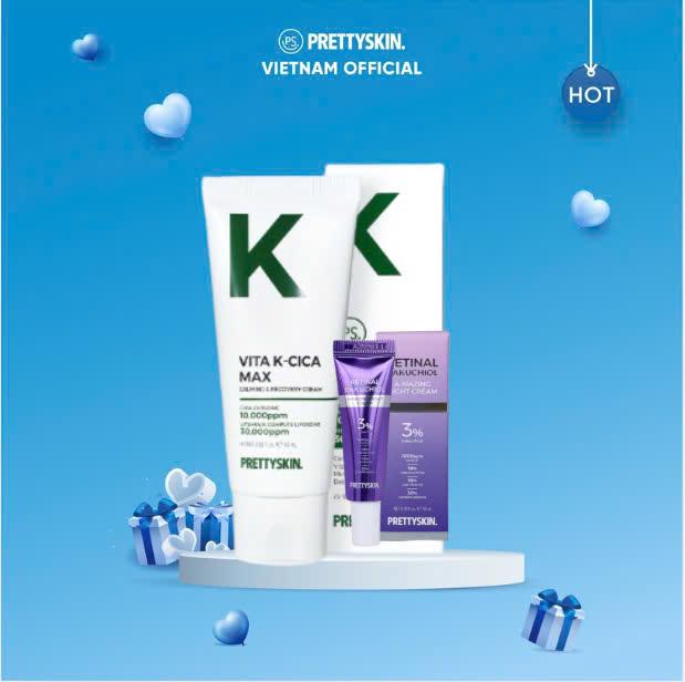 Combo kem dưỡng phục hồi Vita k và Retinal 10ml Prettyskin