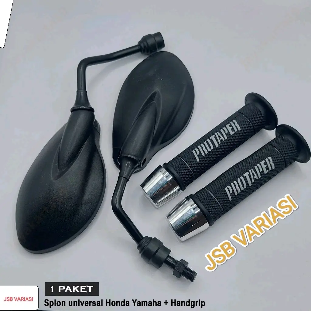 handgrip Jalu stang chrom + spion motor model x1 universal semua motor bisa bosku - jsb variasi