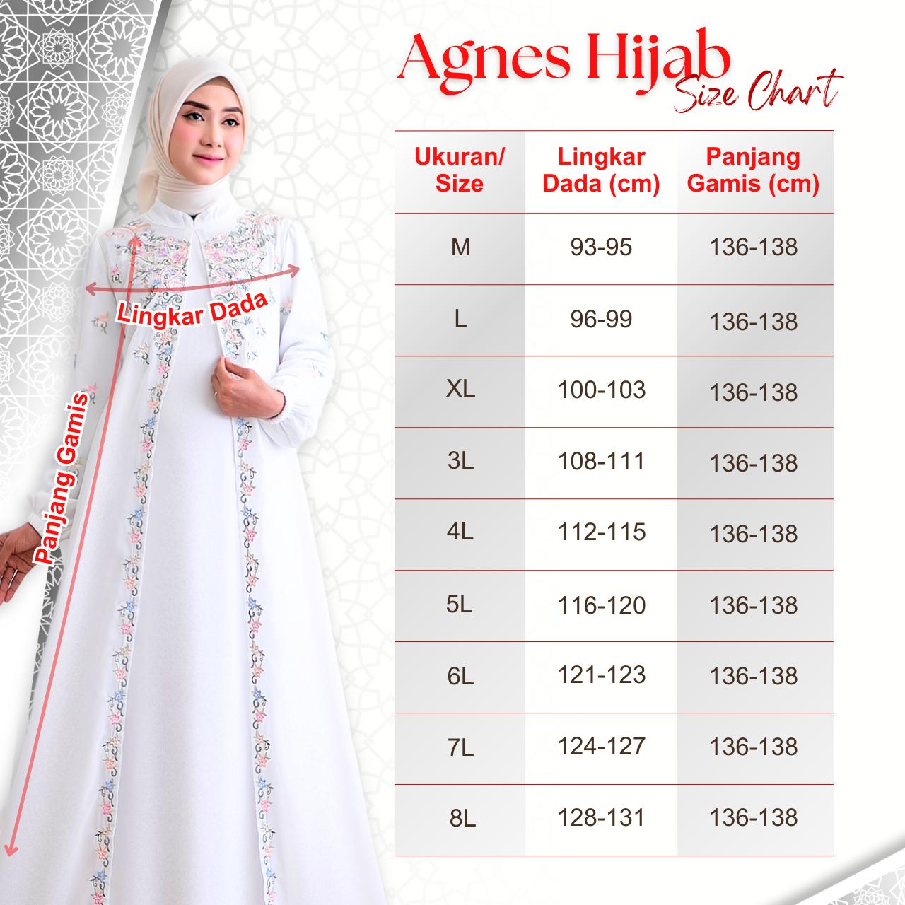 Agnes Hijab - Nicha Dress Gamis Putih Baju Lebaran Aesthetic Wanita Dewasa Remaja 2024  Pesta Elegan Abaya Syari Muslim Panjang  Terbaru 824