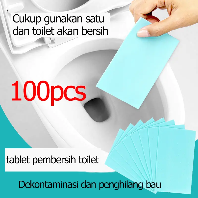 [COD]100pcs tablet pembersih toilet Menghilangkan noda secara instan dan pembersihan yang kuat
