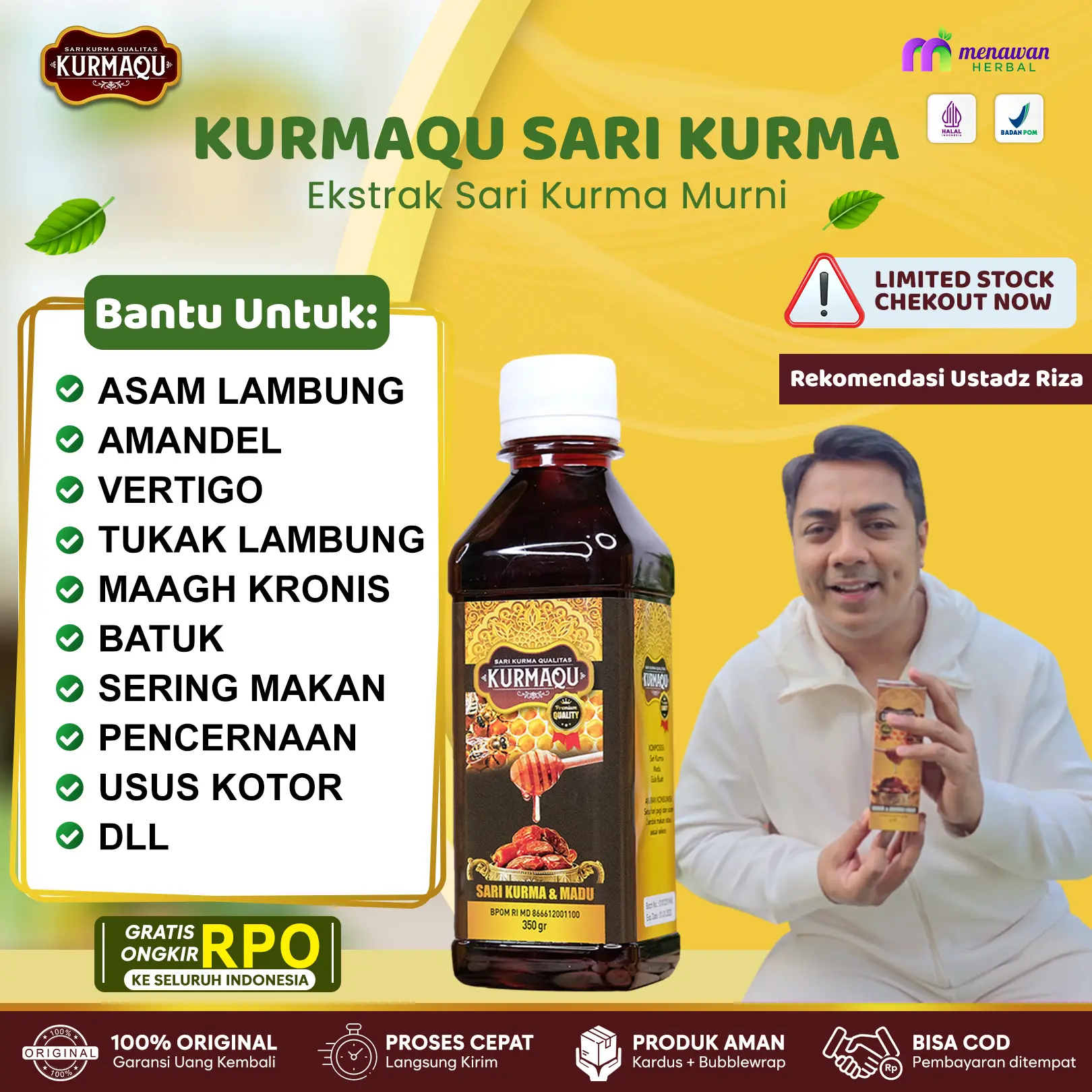 KurmaQu Sari Kurma Dan Madu Asli Isi 350gram