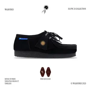 Walkvibes Aegis Note Sepatu Formal Casual Pria | Black Shoes Kerja Canvas Hitam Handmade Indonesia Premium Suede S cushion