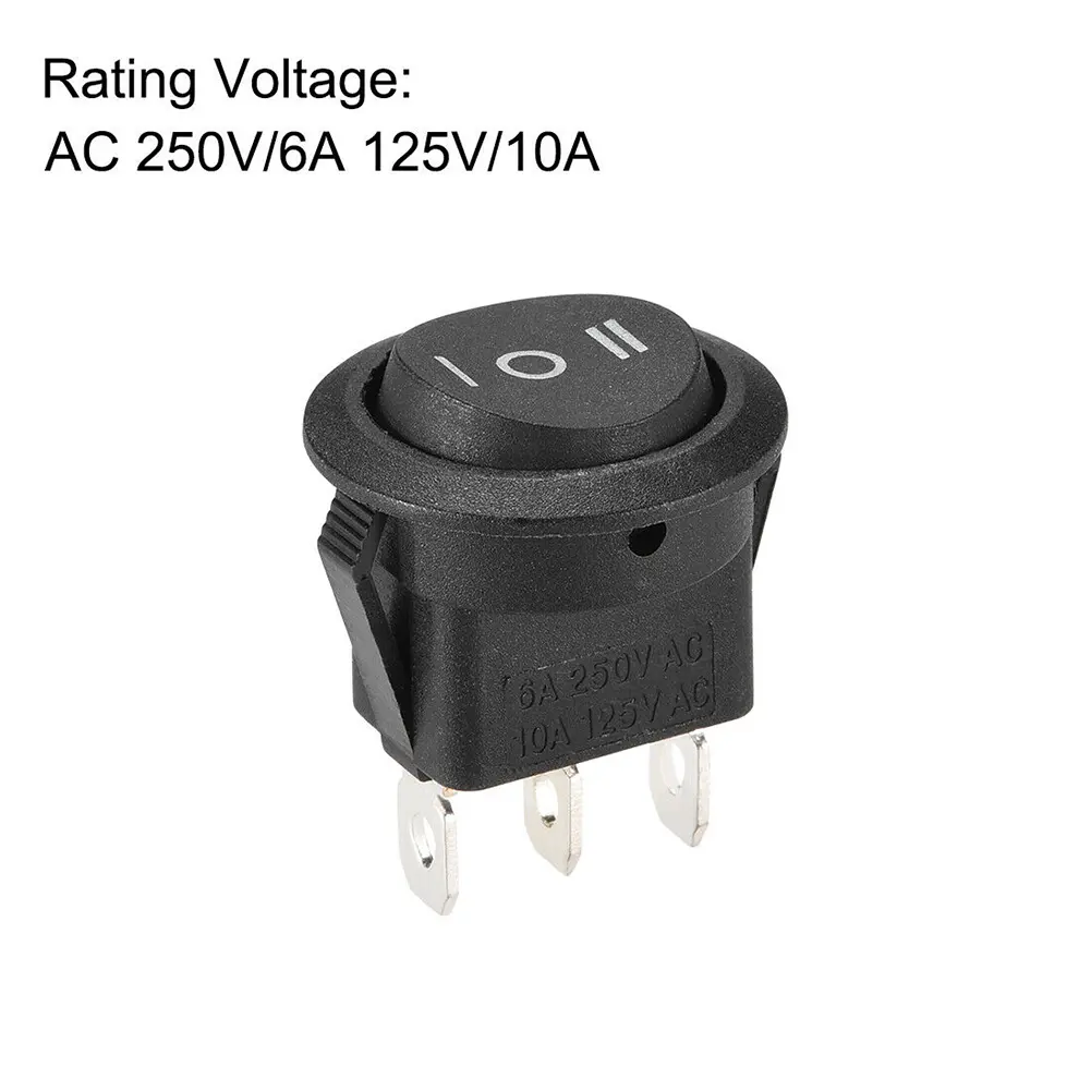 Công Tắc Bập Bênh, Chuyển Đổi 3 Chân, AC 250V / 6A, 125V / 10A, Hành Động Bật / Tắt / Bật, Tiếp Điểm SPST