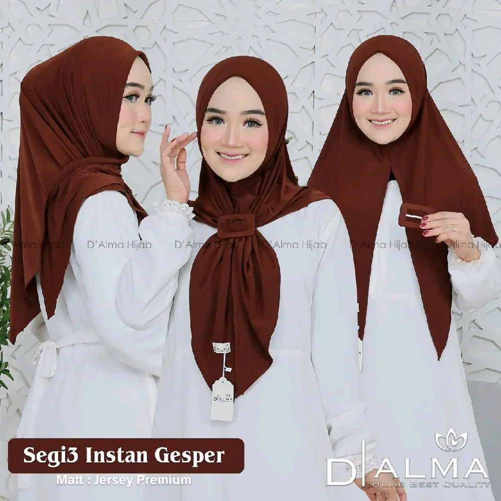 Segitiga Instan Jersey Malay ZAKIYAH GESPER Premium By Alma Hijab Syal Jersey Wanita Instan Muslim Kerudung Matt Good Jersey - Bergo, Nyaman