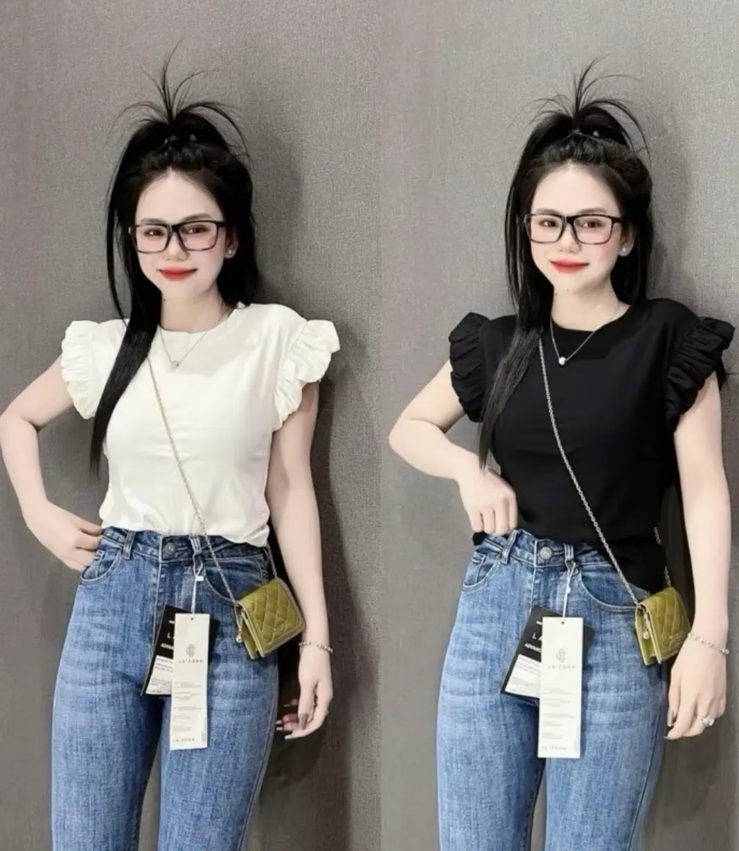 Áo thun tăm nữ tay hến mẫu mới 2025 size 38-65kg,chất thun tăm,Áo thun fom body cộc tay cho nữ | BigBuy360 - bigbuy360.vn