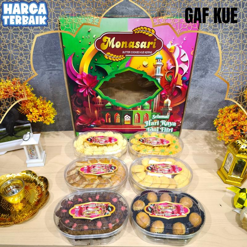 Paket Kue Kering Monasi segi 8 tLebaran Isi 6 Toples Hampers Kue Kering 5