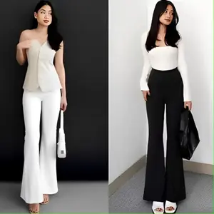 CELANA FIT AND FLARE PANTS CUTBRAY SCUBA PINGGANG HIGHWAIST BAHAN STRETCH MELAR ELASTIS KULOT CUTBRAY SCUBA