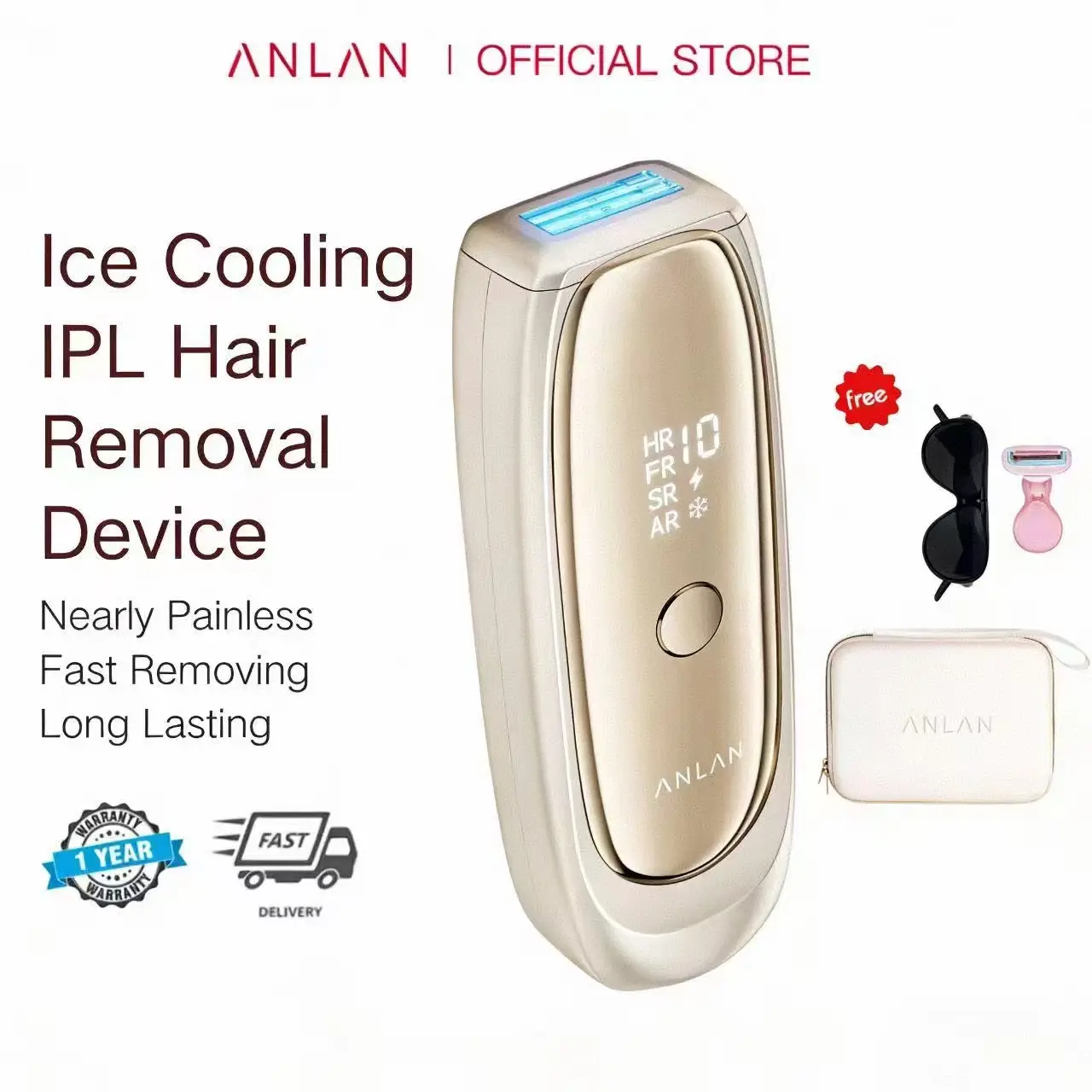 脱毛・除毛 ANLAN Lumaice Hair Removal Device T75S ANLAN Ice Cooling IPL Hair Removal Device 1000000 Flashes Painless