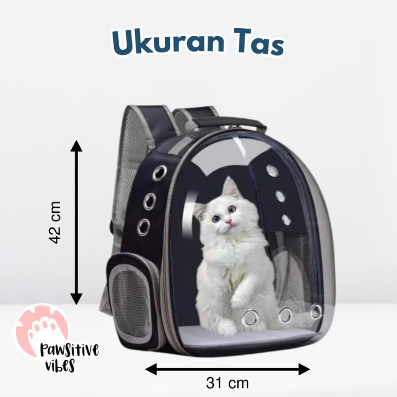 (BERGARANSI) Tas Astronot Kucing Anjing ORIGINAL 100% | Tas Transparan | Pet Cargo | Tas Anjing Kucing Murah | Tas Ransel Hewan atau Travel Bag Nyaman dan Anti Air Cat Bag Pet Bag - Tas Kucing Jumbo - Pet Cargo Astronot - Tas Gendong Kucing 4