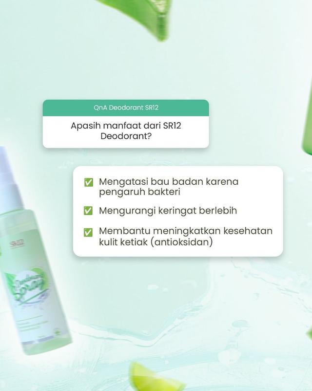 Deodorant Spray SR12 Herbal Ampuh Atasi Bau Badan Keringat Berlebih Mencerahkan BPOM 2
