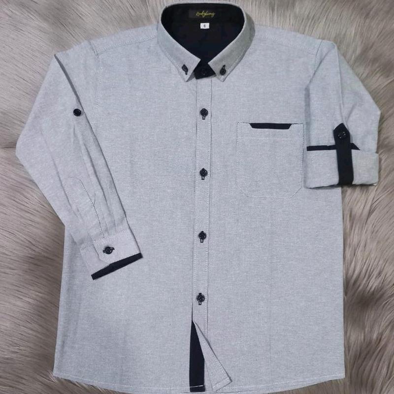 Kemeja Fashion Lengan Panjang Skoder/Kemeja Anak Bahan Katun Oxford Usia 7 - 16 Tahun 1