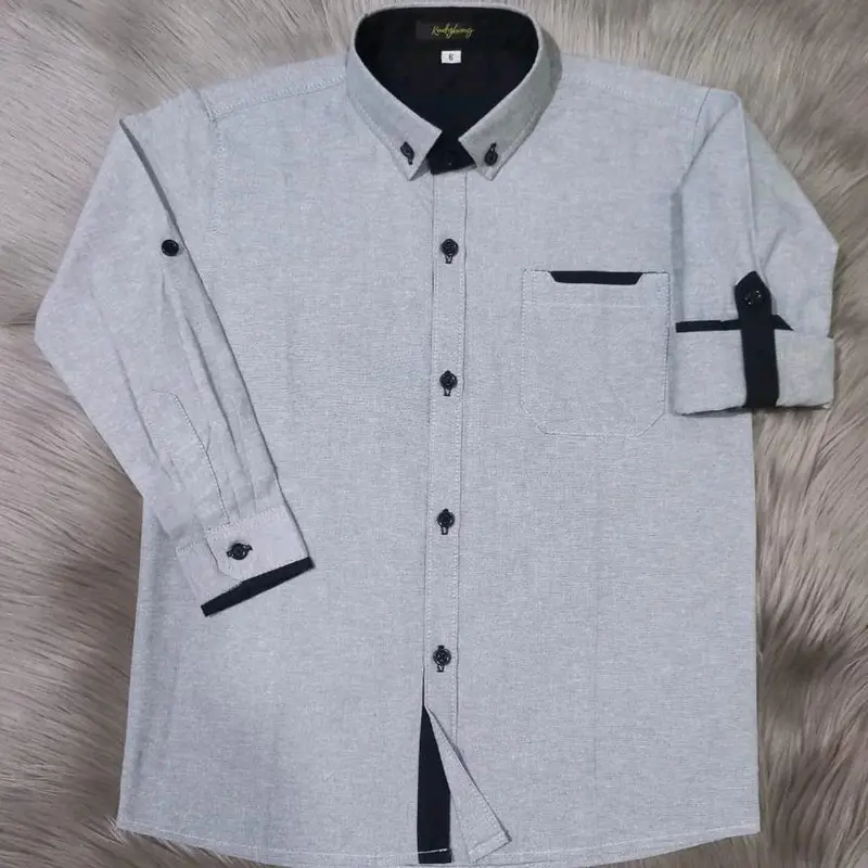 Kemeja Fashion Lengan Panjang Skoder/Kemeja Anak Bahan Katun Oxford Usia 7 - 16 Tahun 1