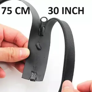 Resleting Jaket Zipper Waterproof Hitam 75 Cm