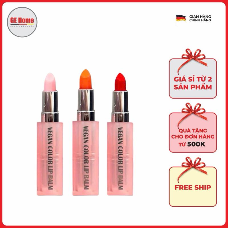  Vegan Son Dưỡng Môi Hàn Quốc Thuần Chay Dưỡng Ẩm Có Màu Cam Đỏ Hồng Baby Color Lip Balm 
