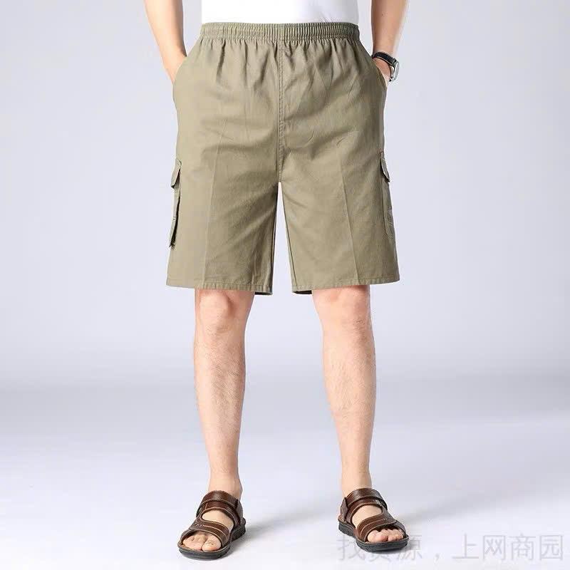  Quần Short Nam Trung Niên form quần ngang gối   dài quần 50cm  Có 4 Túi Chất Vải Kaki cotton mềm mịn Mặc Nhà Đi chơi thoải mát 