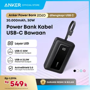Anker Zolo Power Bank 30W 10000 20000 mAh with Type C Cable and Lightning Cable Fast Charging PD 3.0 - A1688/A1689/A1680/A1681