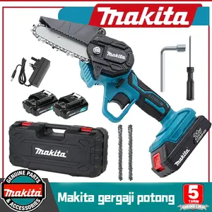 makita 21V Gergaji Rantai Mini Tanpa Kabel, Gergaji Rantai Listrik Portabel Tanpa Kabel 6 inci, Dapat Diisi Ulang, Gergaji Rantai Listrik Portabel untuk Pemangkasan, Gergaji Rantai Satu Tangan