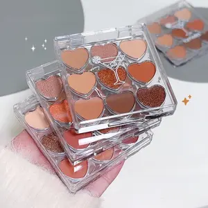 Eyeshadow 9 Color Palette Heart Tahan Lama Waterproof Mudah Diaplikasikan La257