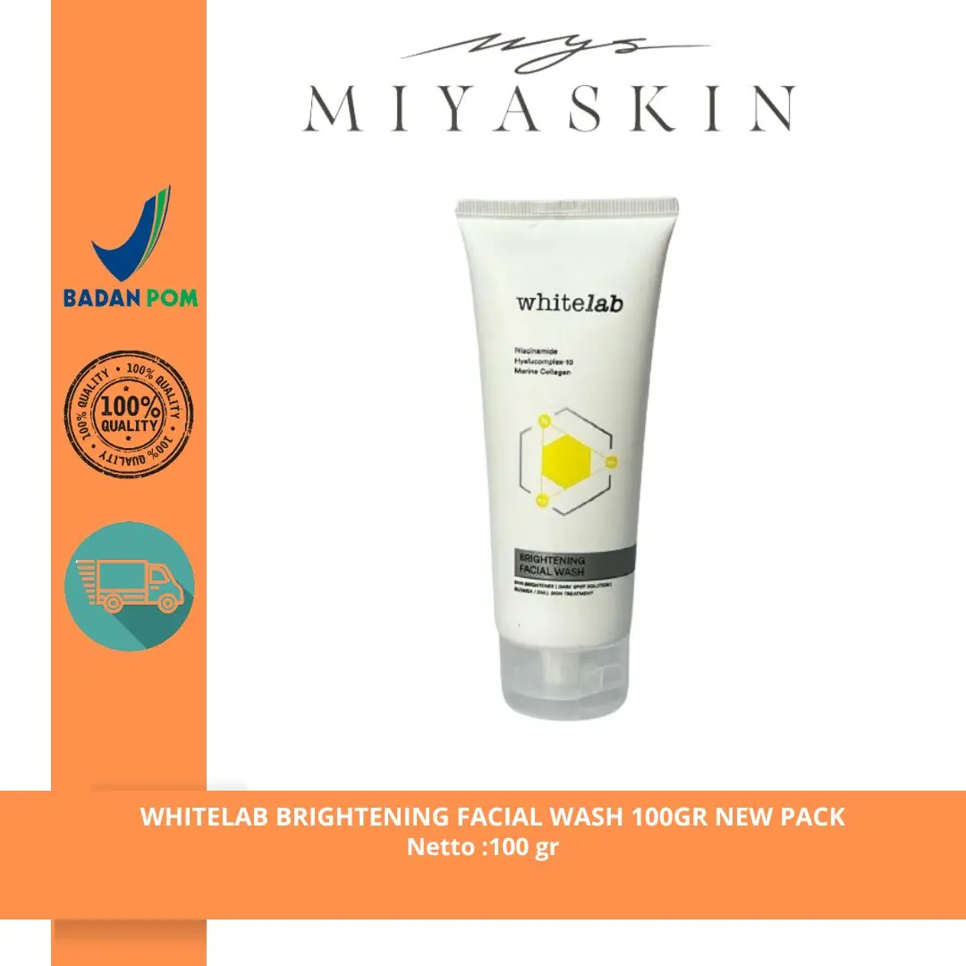WHITELAB BRIGHTENING FACIAL WASH 100GR NEW PACK