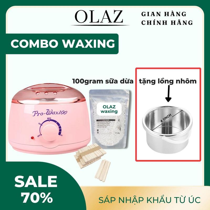 BẢO HÀNH 1 NĂM Combo Nồi Nấu Sáp Wax Lông Siêu Tiện Lợi OLAZ Siêu Chống Dính 8582