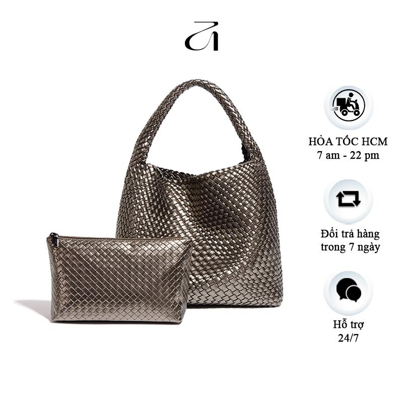[HOT DEAL] Túi đeo vai nữ dệt thủ công DY Nami 35 x 14 x 33cm màu đen ( combo tote bag + mini bag + tặng túi đeo vai 430K )