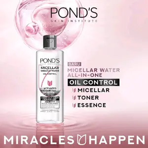 POND'S Micelar Water Untuk Kulit Berjerawat Dan Berminyak Vitamin & Charcoal 100 Ml